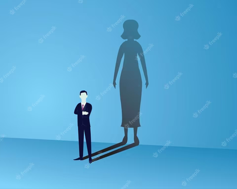 Homme avec une ombre de femme