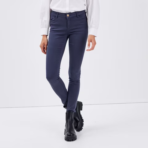 Pantalon Audrey Skinny Push Up Bleu marine femme trans