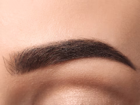 Un sourcil soigneusement dessiné, avec des poils bien ordonnés et une courbe délicate. La forme du sourcil montre une finition professionnelle, parfaite pour accentuer le regard. Ce type de maquillage est idéal pour les personnes transgenres ou travesties qui souhaitent définir leurs sourcils pour un look plus expressif et élégant